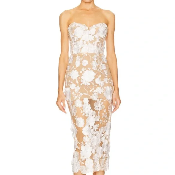chinese dress ladies Jasmine Black Lace Trim Crepe Midi Dress – Finery London main image 1